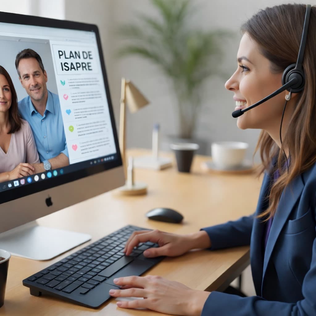 Asesora de Isapre en videollamada